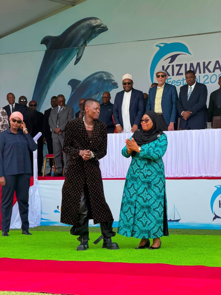 PatroUganda's tweet photo. Jose Chameleone Meets Tanzania’s President Samia Suluhu Hassan at Kizimkazi Festival 2026. https://t.co/W8nQ9Femzw