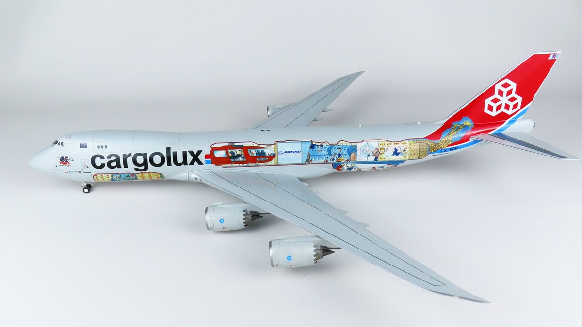 V4EVER's tweet photo. One of my older projects that I've finally photographed. The @RevellGermany 1:144 @Boeing 747-8F @Cargolux_Intl "Cutaway".  Was quite a fun and challenging kit. I had wanted to build a 747 for a while, and I'd like to build another one in the future, this time from Lufthansa. https://t.co/RgcqRJhCVu
