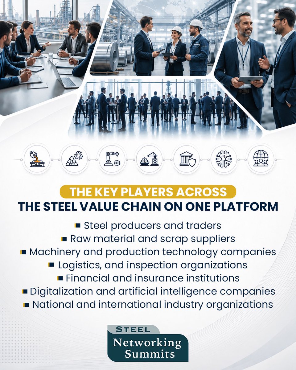 steelsummits's tweet photo. Global steel industry decision-makers are coming together in Istanbul.

Steel Networking Summits 2026 will bring together 400+ participants from 80+ countries, including 200+ international attendees, 30+ speakers and 30+ hours of networking. https://t.co/Hl9ZFeyh7X
