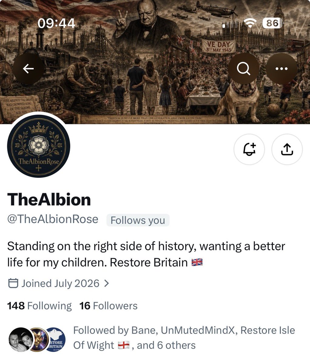 Anon7127's tweet photo. @TheAlbionRose is on 16,a follow and a share please guys🫡🇬🇧 https://t.co/xolktBbXOZ