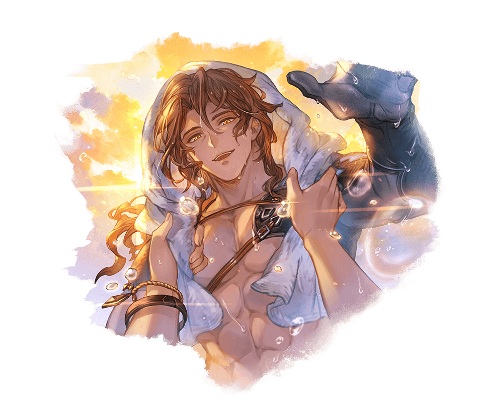 granblue_en's tweet photo. New Bonus Poses are in! Summer Siegfried Bonus Pose (Gran version) https://t.co/fO55HaM6RJ