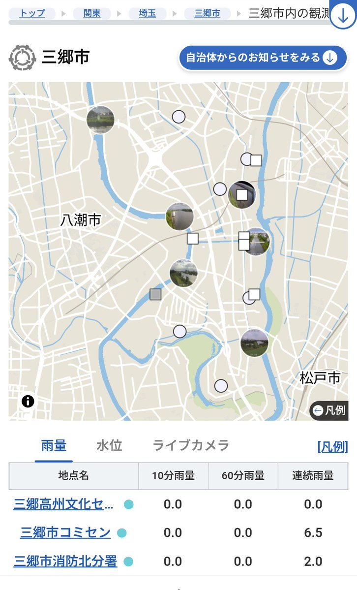 isin_watanabe's tweet photo. @KtaFug 参考として市の防災情報サイトと気象庁の防災情報サイトの画像を添付します。 https://t.co/morOfyHuZQ