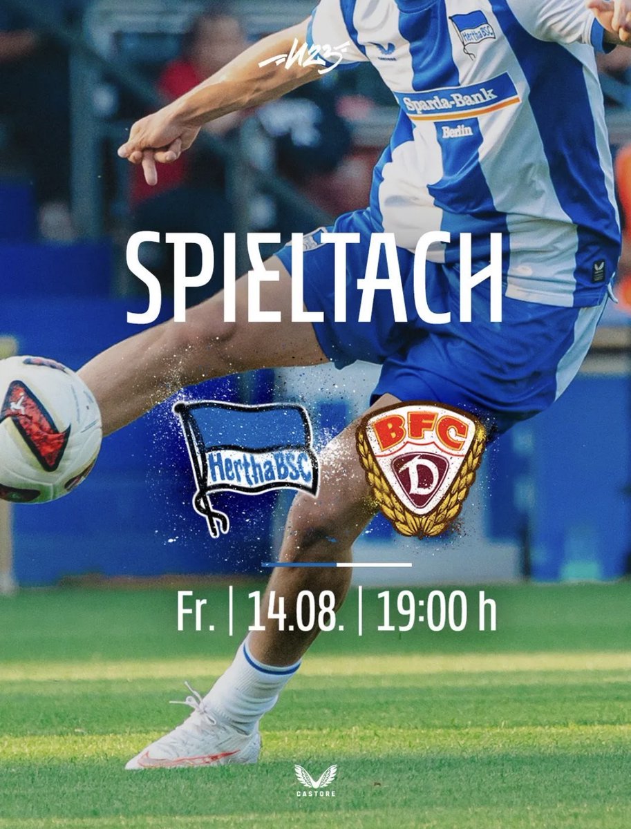 HerthaBerlinSC's tweet photo. 𝐍𝐄𝐗𝐓 𝐎𝐍𝐄! 🫵
🆚 BFC Dynamo
📍 Stadion auf dem Wurfplatz/Amateurstadion
⏰ 19:00 Uhr
🎫 https://t.co/QkyhCCtOTJ 👈️
ℹ️ https://t.co/k5GYFGpQnU 👈️
#BSCU23 #BSCBFC #HerthaBubis #HaHoHe https://t.co/07TmDUMGTo