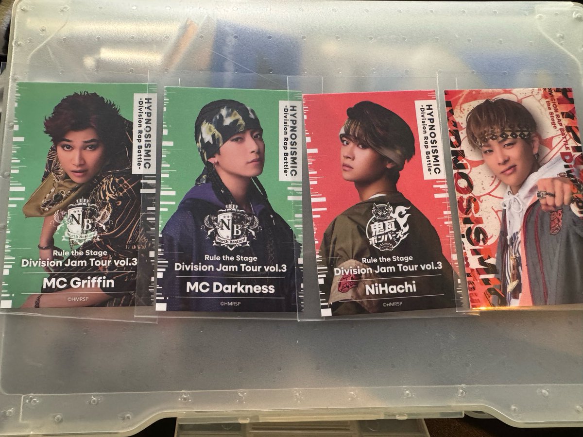 tomtom_7951's tweet photo. 【交換】ヒプステ Division Jam Tour Vol.3 トレカ

譲→一郎、二郎、三郎、盧笙、零、甚八、道四郎、堂庵、狐久里

求→矢ケ崎 黒背景のもの 1（☆優先）、正宗 各1

14、15会場お手渡し希望です。
お気軽にお声掛けください。 https://t.co/IiT80hJd17