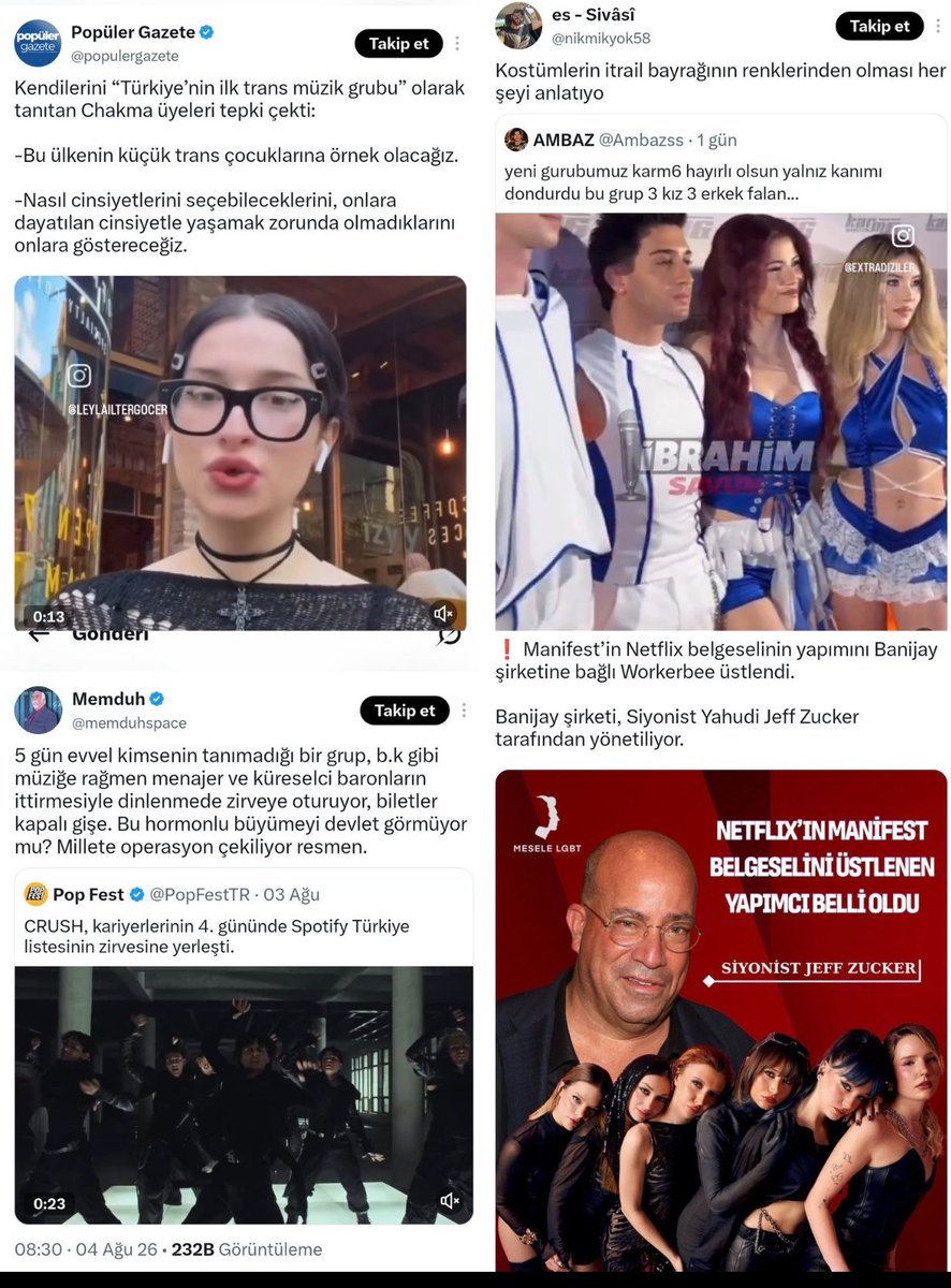 elmacicegii's tweet photo. Kara sinekler grubu, eskort kızlar grubu, grup grubu, trans müzik grubu. Hepsi siyonist babalarının oyuncak bebekleri. 
“Bir şarkıyla çocukların ahlâkı mı bozulacak?” diyenler,şarkının ve kulağa söylenen her şeyin bir telkin olduğundan habersizler.Kelimeler değişir,toplum değişir https://t.co/qLPwYZVo1G