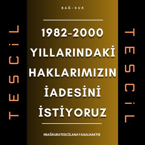 basoglu_cevat's tweet photo. 4 Ekim 2000 öncesinde Bağ-Kur’a prim ödeyemedik.
Çünkü 619 sayılı KHK ile engellendik!

@HAKDERresmi  
#HAK_DER  
#BağkurTescilMağdurları

@SaadetPartisi @dbdevletbahceli @Mustafa_Destici @bbpgenelmerkez  @herkesicinCHP @TBMMGenelKurulu @mahmutarikansp @MDervisogluTR https://t.co/AoXjV6O5JU