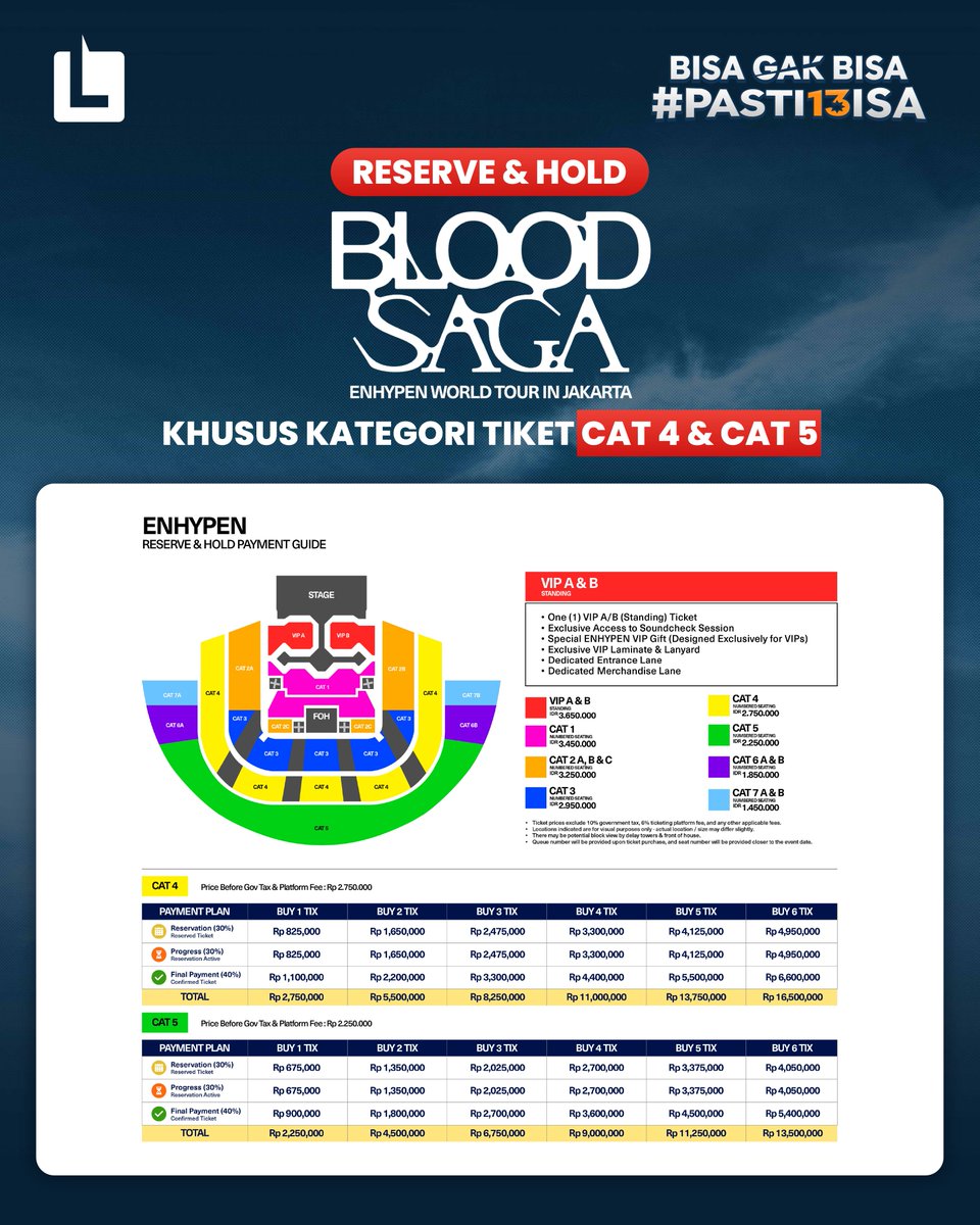 loketcom's tweet photo. Mau ketemu ENHYPEN tapi kamu masih nabung? 🥹 Reservasi dulu aja!

Khusus pembelian tiket CAT 4 & 5, kamu bisa Reserve & Hold dulu biar tiketmu tetap aman! Pembayarannya bisa diselesaikan sesuai jadwal dan ketentuan yang berlaku.
Ini solusi buat ENGENE yang pengen amanin tiket ketemu ENHYPEN lebih dulu! ❤️‍🔥