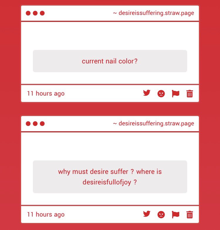 dourbitch's tweet photo. answers to strawpage. where are these coming from i don’t post https://t.co/3mQrhGctyc