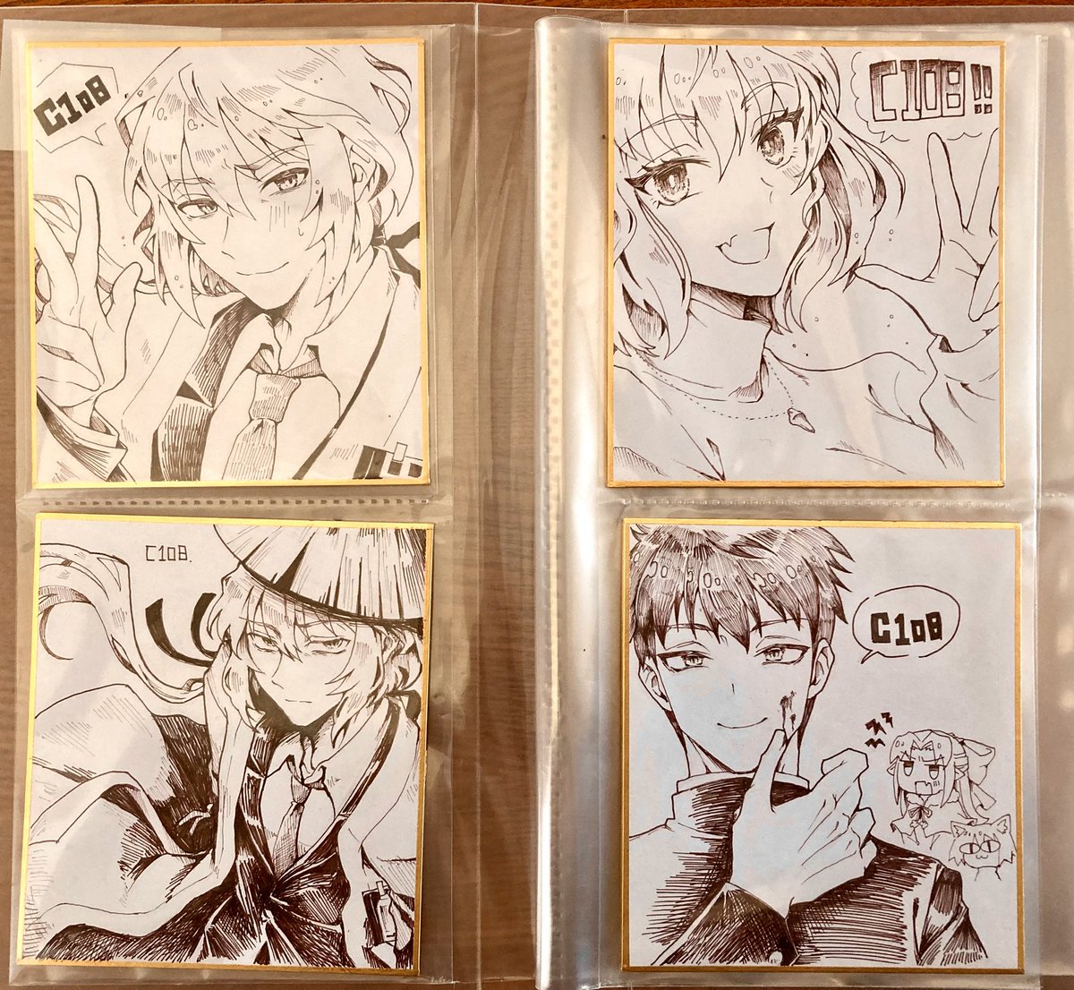 C108 追加お品書き/東3マ66a】 月姫とリンバスの色紙 1点1500円で頒布