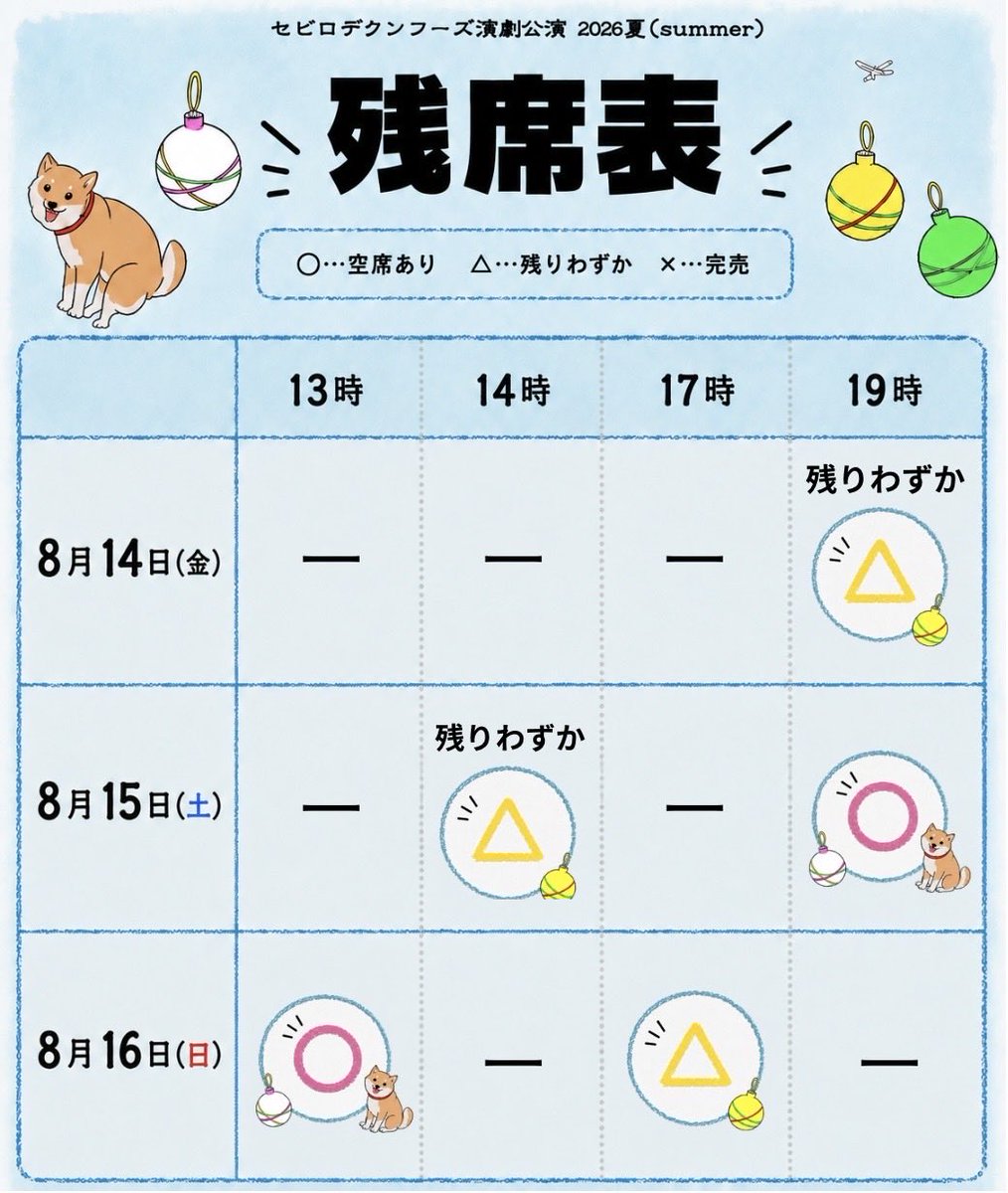 Sebi_Kung_fus's tweet photo. ︎
＿＿＿＿
 ︎
  ︎残席情報！！！！
 ︎ ︎︎ ︎ ︎ ︎ ︎  ︎ ︎︎ ︎ ︎ ︎ ︎ ︎＿＿＿＿＿
 ︎
演劇公演2026夏（Summer)
 ︎ ︎ ︎ ︎「ぼぼん！ぼん！ぼん！ぼん！」
          
脚本｜堀内友貴　演出｜米良まさひろ

📍OFF・OFFシアター
 ︎
 ︎
🔗チケット予約
https://t.co/CVlJZncOG5 https://t.co/WNDRFS4qVk
