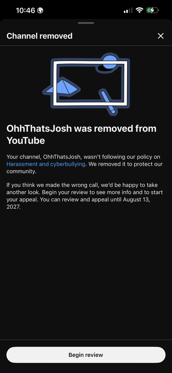 JxshDumm's tweet photo. @YouTube this is a mistake I follow all of your guidelines https://t.co/8iPhdFQRPs