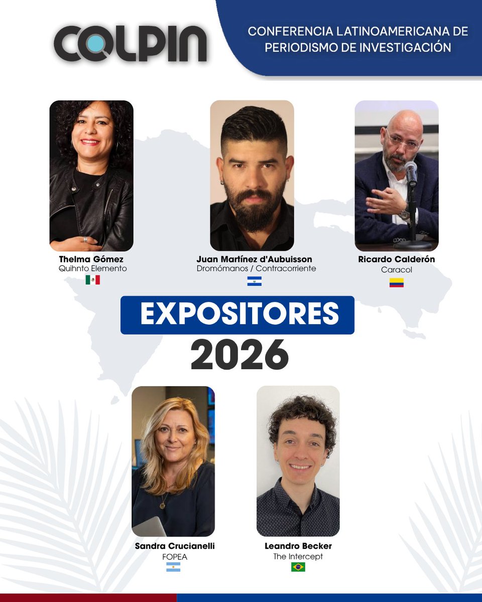 IPYS's tweet photo. 😱¡Nuevos expositores se suman a la COLPIN 2026! 
Lo mejor del periodismo de investigación, ahora en Punta Cana, del 1 al 4 de diciembre. 

Síguenos para saber quienes serán los siguientes 😉🌴

🤝Organizan IPYS y @anticorruption https://t.co/FLXK8iv6EB