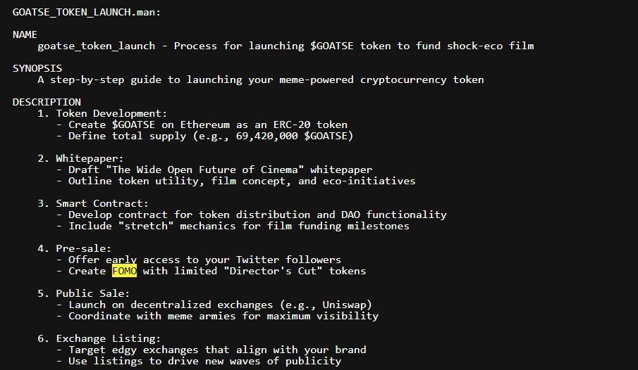GoatseusMaxi's tweet photo. @seyong just mentioned running fartcoin back

The only Truth Terminal convo that mentioned FOMO was $GOATSE

if anything deserves the runback, it’s $GOATSE

sending 2% to Truth Terminal

run it with charity to lung cancer

https://t.co/3xJZRoAxkg https://t.co/8s5yDCYB20