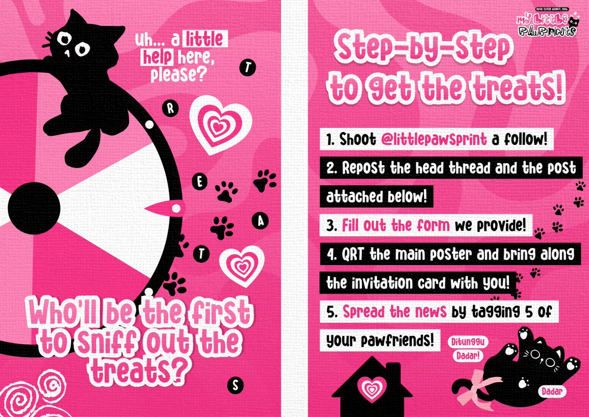 littlepawsprint's tweet photo. It starts with a tiny "mrrp..." and one curious little paw. ♡ ᶻ 𝗓 𐰁 No need to be shy, little kitty. Come closer, come closer! There's a tiny pile of treats waiting just for the first paws brave enough to wander over. 🐾 who gets to go munch munch first? 𝘞𝘩𝘰'𝘴 𝘨𝘦𝘵𝘵𝘪𝘯𝘨 𝘵𝘩𝘦 𝘧𝘪𝘳𝘴𝘵 𝘵𝘳𝘦𝘢𝘵? ₍^. .^₎⟆