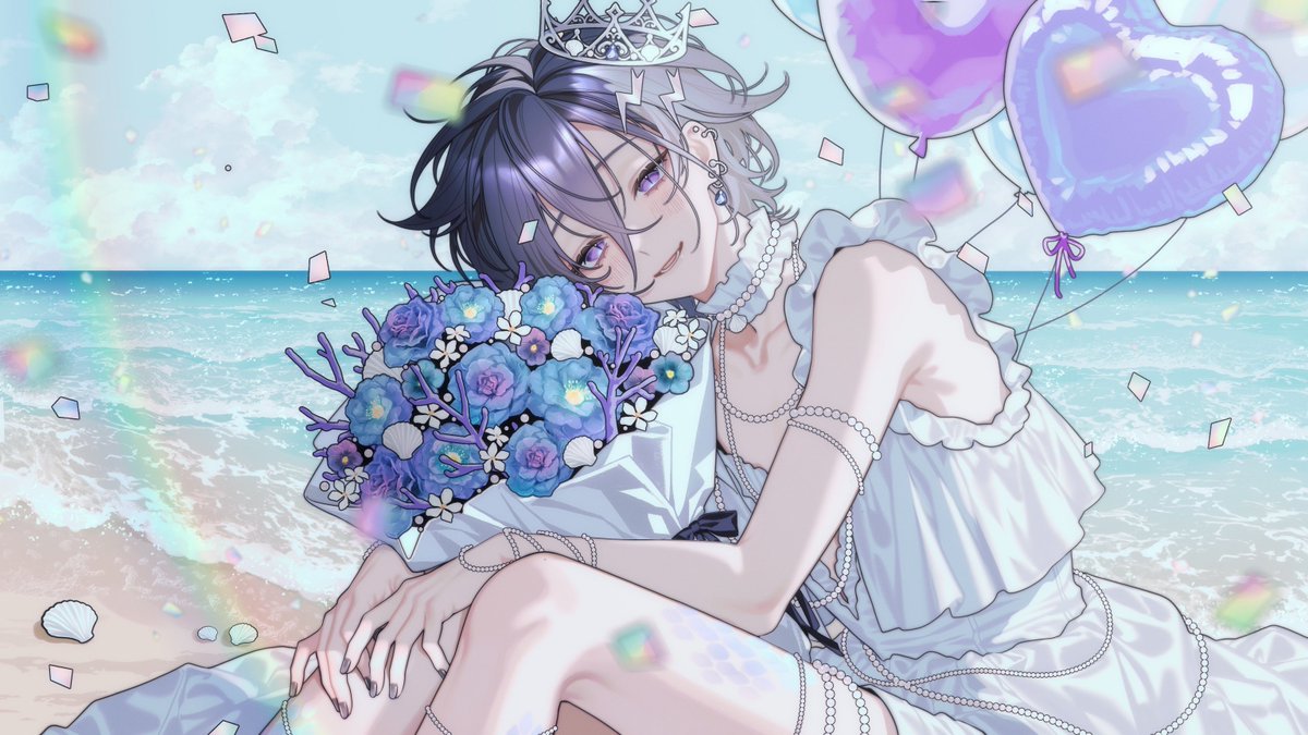 wakamiya_hanae's tweet photo. 🌊2026誕生日の創作衣装˖°𓇼
『　🫧白い人魚さん🐚✧˖°　』

#イヅル描いたぞ https://t.co/alzyLVgiOP