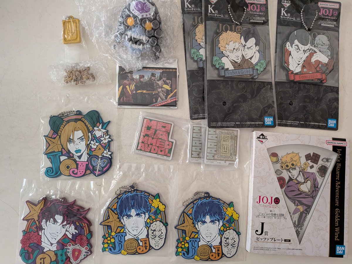 acidrain_5's tweet photo. ジョジョ　グッズ　一番くじ　JOJOWORLD　交換　郵送のみ
求:同異種　リゾット、ホルホース、暗殺チーム≫ディアボロ、ギアッチョ、ブチャラティ、オインゴボインゴ兄弟≫フーゴ
譲:写真
持ってるグッズはお断りさせていただくことがあります。
多対多の交換歓迎！！
お気軽にお声掛けください。 https://t.co/OODlBAW5ED