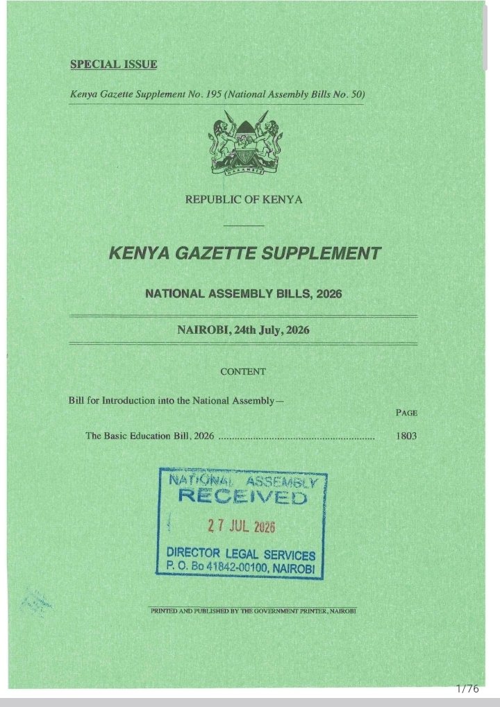 sholard_mancity's tweet photo. THIS BILL BY ICHUNG’WAH COULD JAIL POOR PARENTS AND SHUT DOWN SLUM SCHOOLS🚨

Kenya’s Basic Education Bill 2026 just dropped, and it’s not the “free education” fairy tale they’re selling.

Read the actual clauses:

Clause 28(10): A person who promotes or manages a basic education institution without a registration certificate 👉 up to KSh20 MILLION fine or 3 years in prison, or both. The institution can also be closed.

Clauses 11 & 12(4): Contravening the rules on tuition fees or other charges → up to a KSh1 MILLION fine or 3 years in jail, or both.

Clause 16(2): A person who prevents a child from attending school because of employment, income-generating activities, parental conflict, cultural practices or another ground → up to a KSh5 MILLION fine or 5 YEARS in prison, or both.

And there’s more:

Clause 17(2): A parent or guardian who fails to ensure a child regularly attends school 👉 up to KSh100,000 fine or 1 year in prison, or both.

Clause 18(3): A parent or guardian who, without reasonable cause and after a written notice from the school, fails to comply 👉 up to KSh200,000 fine or 2 years in prison, or both.

They call it “protecting free education.”

I call it criminalising poverty.

Thousands of low-cost schools and community education centres could face serious consequences if they operate without the required registration.

Parents already struggling will face criminal penalties for failures relating to their children’s school attendance.

School heads and parents need to read this Bill carefully.

This is not reform.

This is a war on the poor dressed up as progress.

The Bill is still in Parliament. Public participation matters.

Parents. Teachers. School owners. Read the Bill. Speak up.