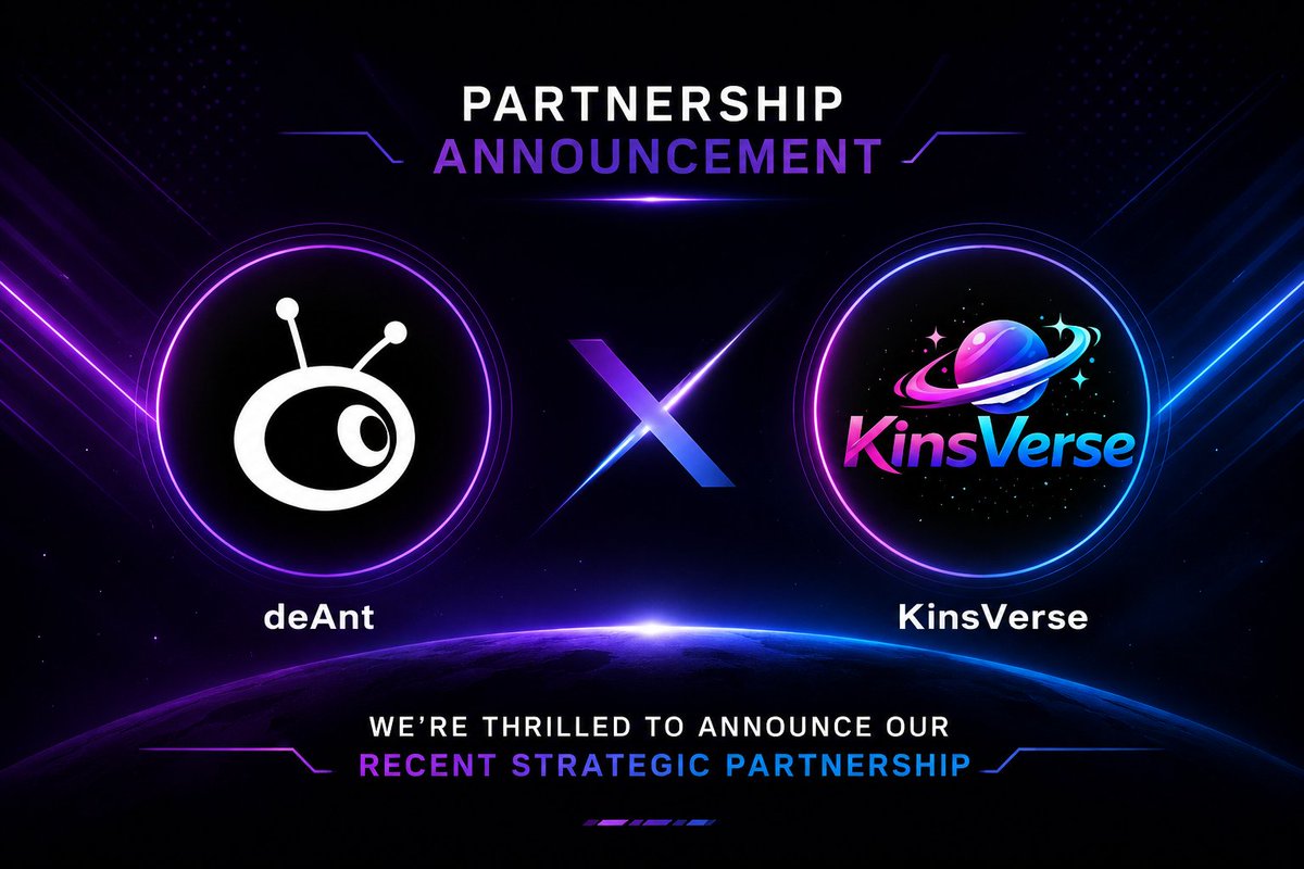 DeAntDao's tweet photo. 🚀 We’re excited to announce our partnership with @KinsVerse, a next-gen digital ecosystem bringing Video, Wallet, Earn, and Market together.

Powered by KVT, KinsVerse empowers creators and users to turn engagement into real value while building stronger communities.

🤝 At #DeAnt, we look forward to supporting KinsVerse and expanding Web3 opportunities together. Let’s grow, connect, and build the future together!