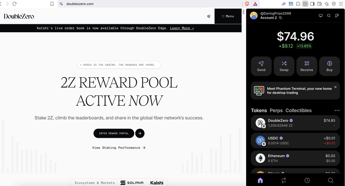 Mathys74001028's tweet photo. mate check this out , DoubleZero just launched their tiered rewards.
I’ve been holding $2Z and the passive share from the pool is the best I've seen in the DePIN space lately. Link's here if you want to check too: https://t.co/LjMQrMId7O

LFG! 💎‌‍​‌​‌‌​⁠⁠ https://t.co/m31qO6XsaQ
