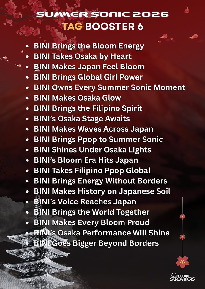 BloomStreamers's tweet photo. Guys ang daming tao😭
Nakikita ko sa post ng Blooms. Tama diba? Waaa

Reply with tag booster 6 and tags

BINI MAKES OSAKA BLOOM
#BINI_SummerSonic2026 
#BINIxSummerSonic2026 https://t.co/zJ3UnRjGGb