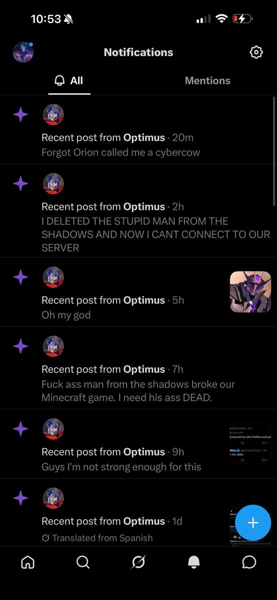OreonP1x's tweet photo. OPTIMUS GET OUT OF MY NOTIFICATIONS MAN https://t.co/MlLrFYyNmH