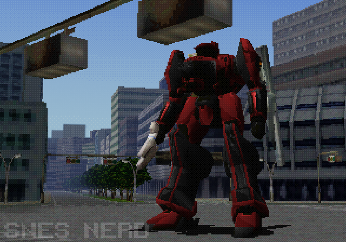SnesnerdA's tweet photo. fun lil test render of nineball hanging out in DA BIG CITY!!!
this is just a test and still needs a couple changes, i plan on making more buildings.
also something something gen1 scale so bad blah blah blah or whatever i dont care
#アーマードコア #ArmoredCore #FromSoftware https://t.co/KbK6aNq8EI
