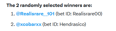 Northstar_Stake's tweet photo. Congrats! DM @VicoGambles to claim your prize! https://t.co/jeAzDy2b4b
