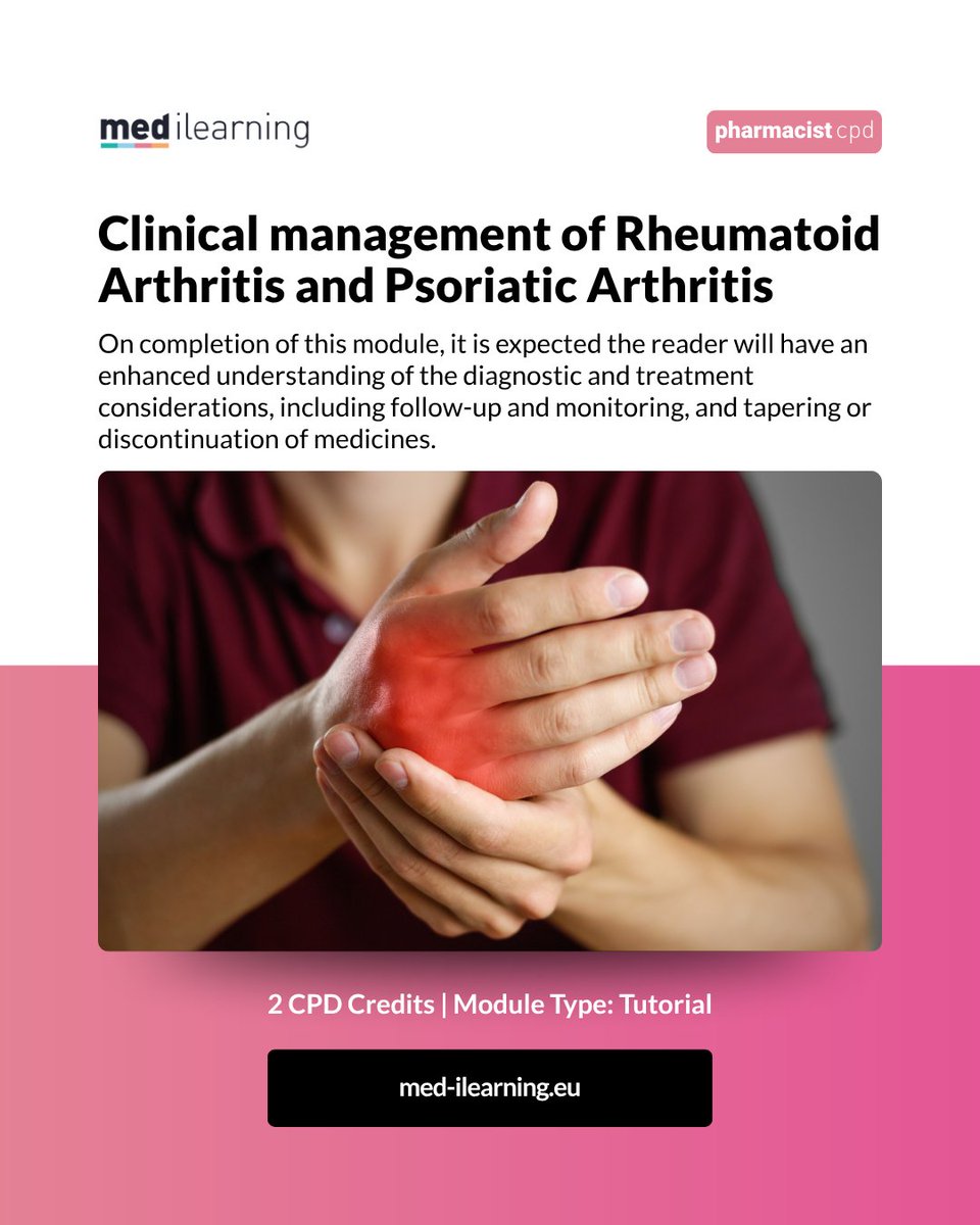 Medilearningint's tweet photo. On completion of this module, it is expected the reader will have an enhanced understanding of the diagnostic and treatment considerations, including follow-up and monitoring, and tapering or discontinuation of medicines.

Start the module today
https://t.co/tUCE2gnmaP https://t.co/RfgGtjFrSr