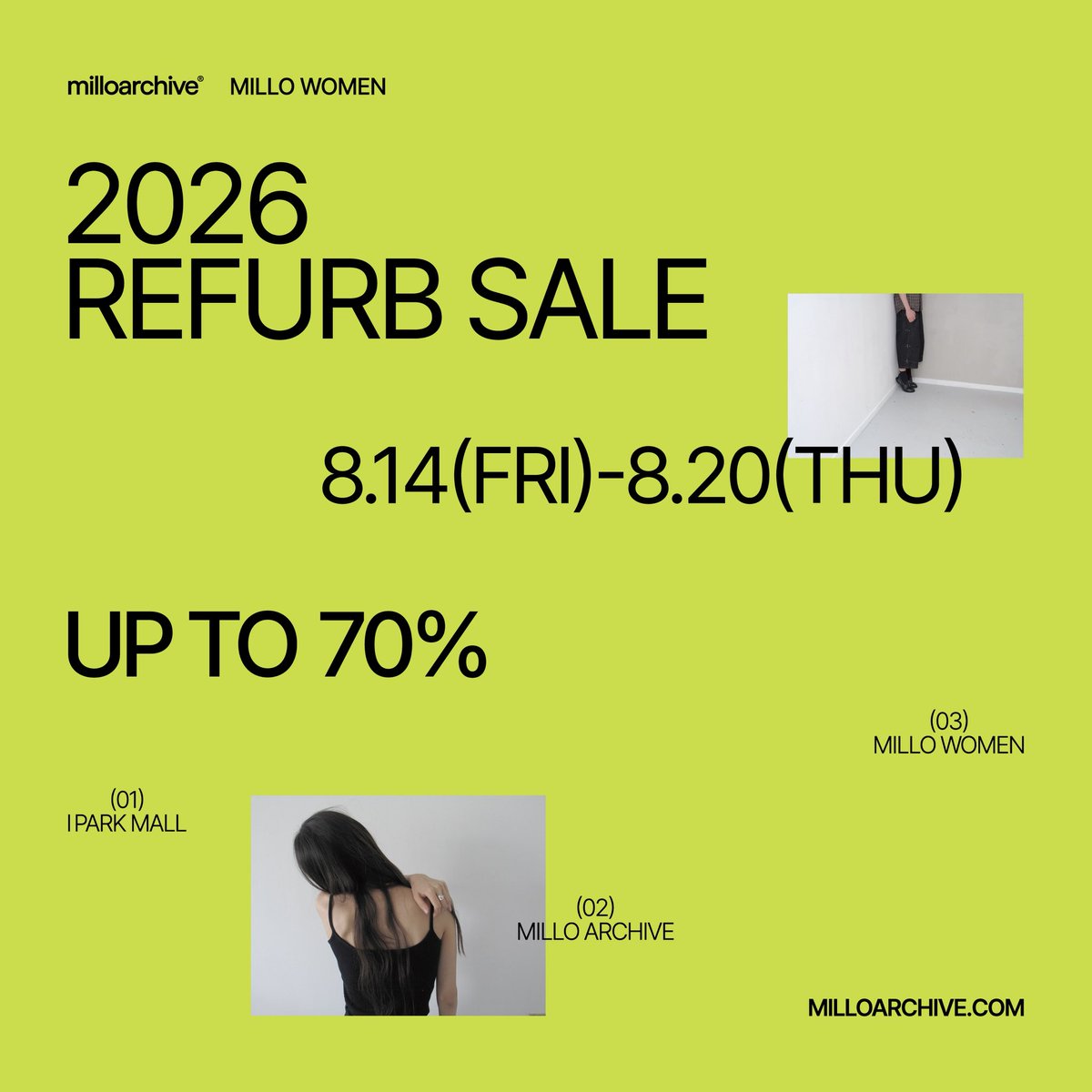 milloarchive_jp's tweet photo. milloarchive MILLO WOMEN 
Refurb Sale Up To 7️⃣0️⃣% OFF
IN SEOUL YONGSAN I PARK MALL 6階

10,000円以上ご購入で、先着順に「2026 Memorable Horse Keyring [Burgundy]」をプレゼント！

詳しくはこちら💁‍♀️
https://t.co/G2xaQEvuVQ https://t.co/ELv5ypTjQc