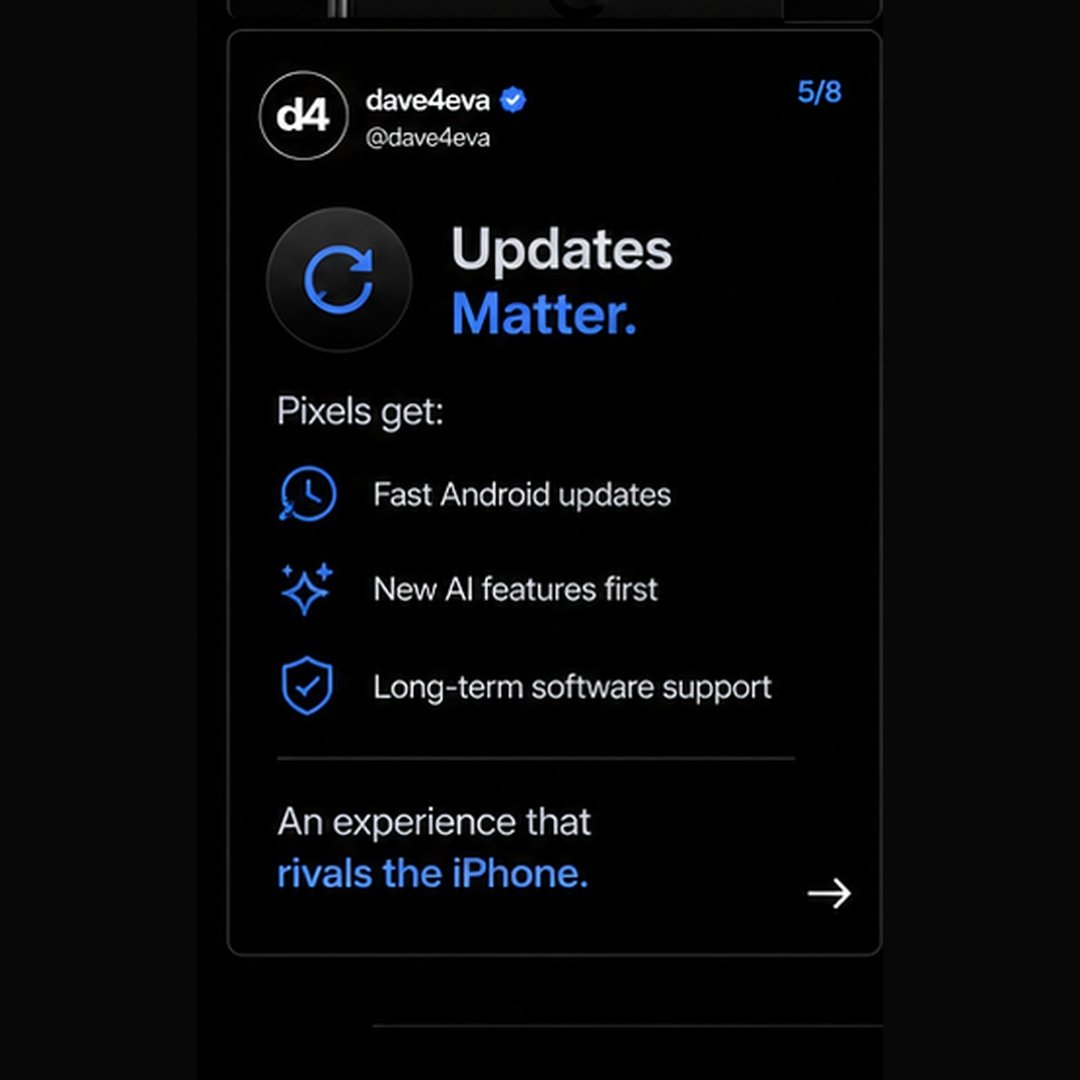 dave_4_eva's tweet photo. People always talk about Samsung and iPhone. But quietly, consistently, Google Pixel has been doing things neither of them can fully match. Clean software. No bloat. First access to every AI feature. And a camera that just works every single time without touching a single setting https://t.co/1EKB3yGt2e