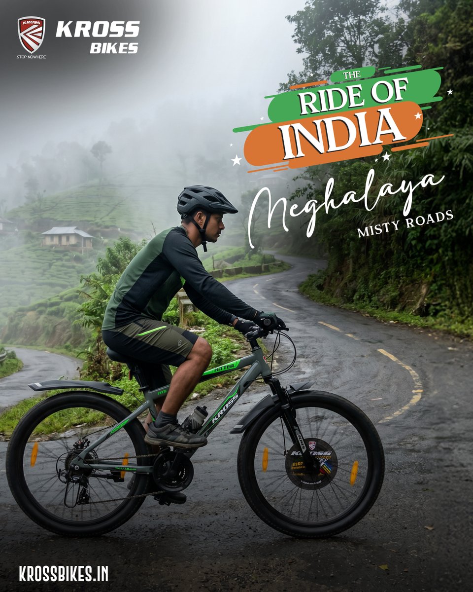 Kross_Bikes's tweet photo. From Meghalaya’s misty roads to every corner of India, ride beyond boundaries with the spirit of freedom. 🇮🇳🚴
#KrossBikes #StopNowhere #TheRideOfIndia #FreedomOnWheels #ExploreIndia https://t.co/hGSzR8DYuF