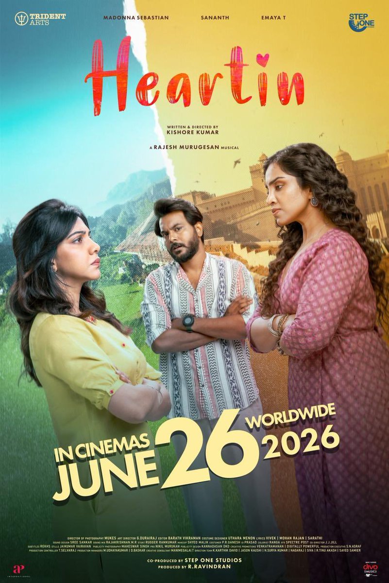 CinemaRareIN's tweet photo. Tamil film #Heartin (2026) by @kishoredir, now streaming on @PrimeVideoIN & @ahavideoIN.
Ft. @sananth__ @madonnasebast14 @emayaing @whatsaap_mani @Debnita_Kar #Pragathi & #UmaPadmanabhan.
@RajeshMRadio @mukes47 @barathvikraman @gdurairaj10 @rekhshc @tridentartsoffl #RRavindran #StepOneStudios @APIfilms @divomusicindia