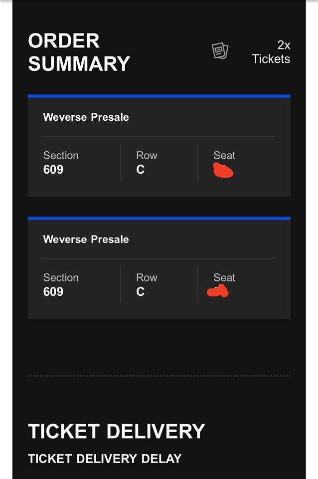 MarkMayThazin's tweet photo. WTS BTS SG Tickets

17 Dec => CAT 5 - 2 Tickets (Price - 2**)

20 Dec => CAT 1 - 2 Tickets (Price - 6**)

DM for details

Can show Booking confirmation email.

Will transfer tickets via Ticketmaster 2 weeks before concert date.

#BTS #Arirang #SG #WTS https://t.co/d3lI2qk6wv