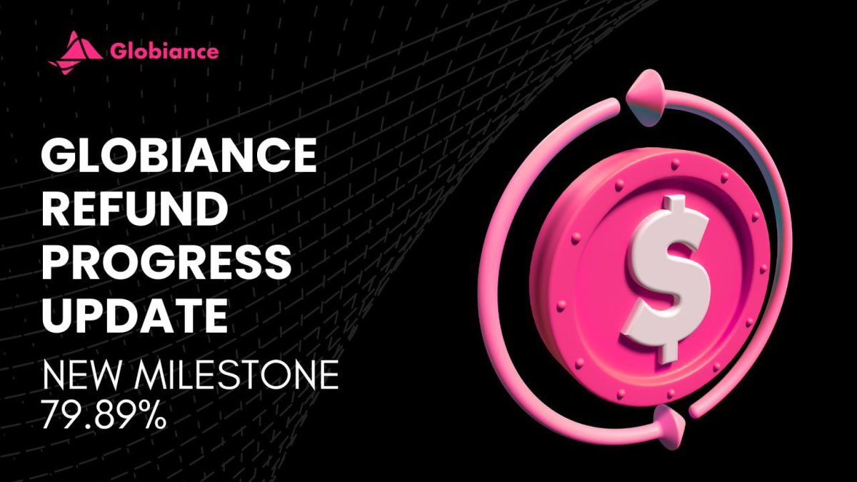 globiance's tweet photo. 📢 Globiance Refund Progress Update 2026-08-14

✅ 79.89% total refunds completed

Steady progress continues as additional refund batches are processed globally.

Latest update:
https://t.co/jof7jq0PoF

Regional refund status for all supported countries:
https://t.co/zqNPEZ2Te6 https://t.co/ngVb7Nc2KE