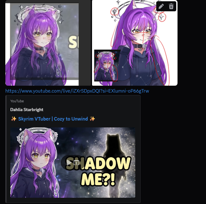 des_hatsumine's tweet photo. Vgen Artists, please dont take com-requests from the vtuber Dahlia. 

Yeah she has 365 Reviews on Vgen, but she is using the art on training Ai for her streaming assets. 

She also used my Com to generate a thumbnail. Vgen will also NOT ban her. So be awake having her as client. https://t.co/HAHBe5XIdf