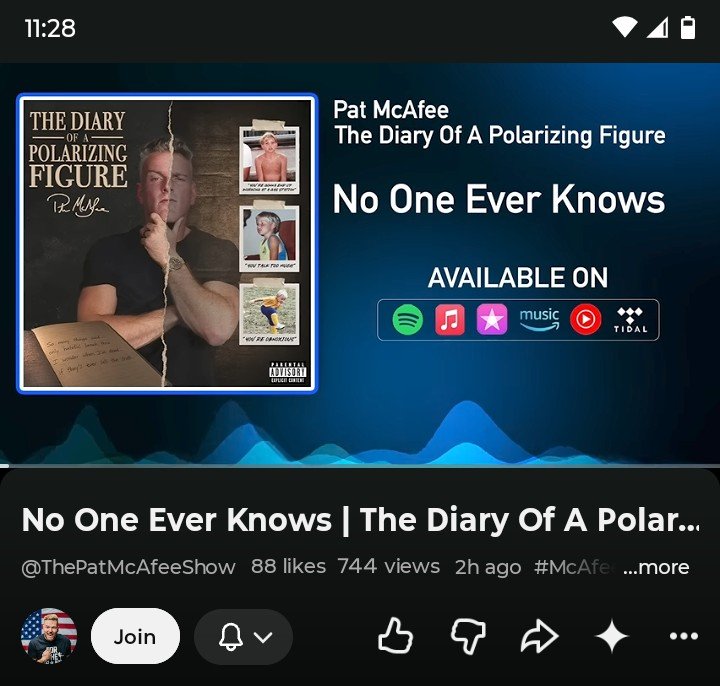 CliserioCooks's tweet photo. @PatMcAfeeShow  Got to listen to most of the album on my bike ride home from work tonight. Wasn't expecting the Banger that Click Clack was, and No one ever knows, just might be the song of the summer! "I'm not dead, So life is pretty good".  #TheDiaryOfAPolarizingFigure https://t.co/UDXibYvE9T