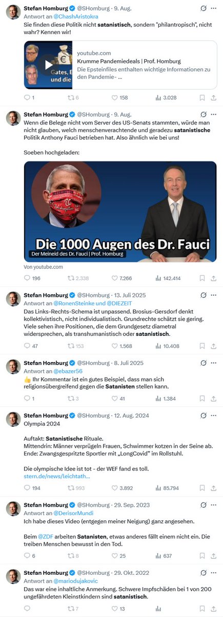 ZuckerZucker3's tweet photo. Die Satanistische-#Weltverschwörung?

Ob Xavier #Naidoo, Attila #Hildmann, Bodo #Schiffmann oder @SHomburg, sie alle versorg(t)en ihre geneigten Follower mit  #Verschwörungsmystik und/oder #Geraune über angeblichen #Satanismus.

https://t.co/oZGbiBcjMK https://t.co/D2I0lMeAVO