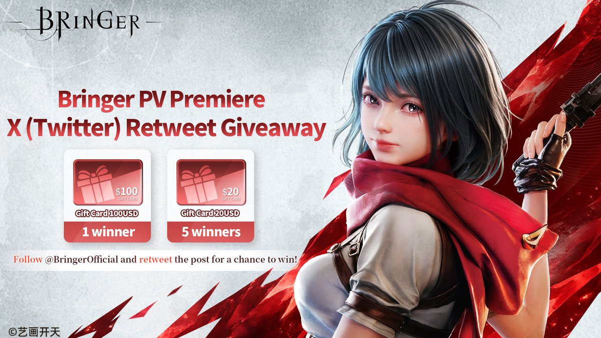 BringerOfficial's tweet photo. #RetweetGiveaway The PV of Bringer, a narrative-driven fantasy ARPG, is out now!
The X (Twitter) Retweet Giveaway starts today!

How to participate:
1. Follow the official account @BringerOfficial 
2. Retweet this post with the hashtag #Bringer

Please see the upcoming announcement for event details. Follow the official account and stay tuned for more updates!
Bringer PV: https://t.co/FAoDuzpujm

#Bringer