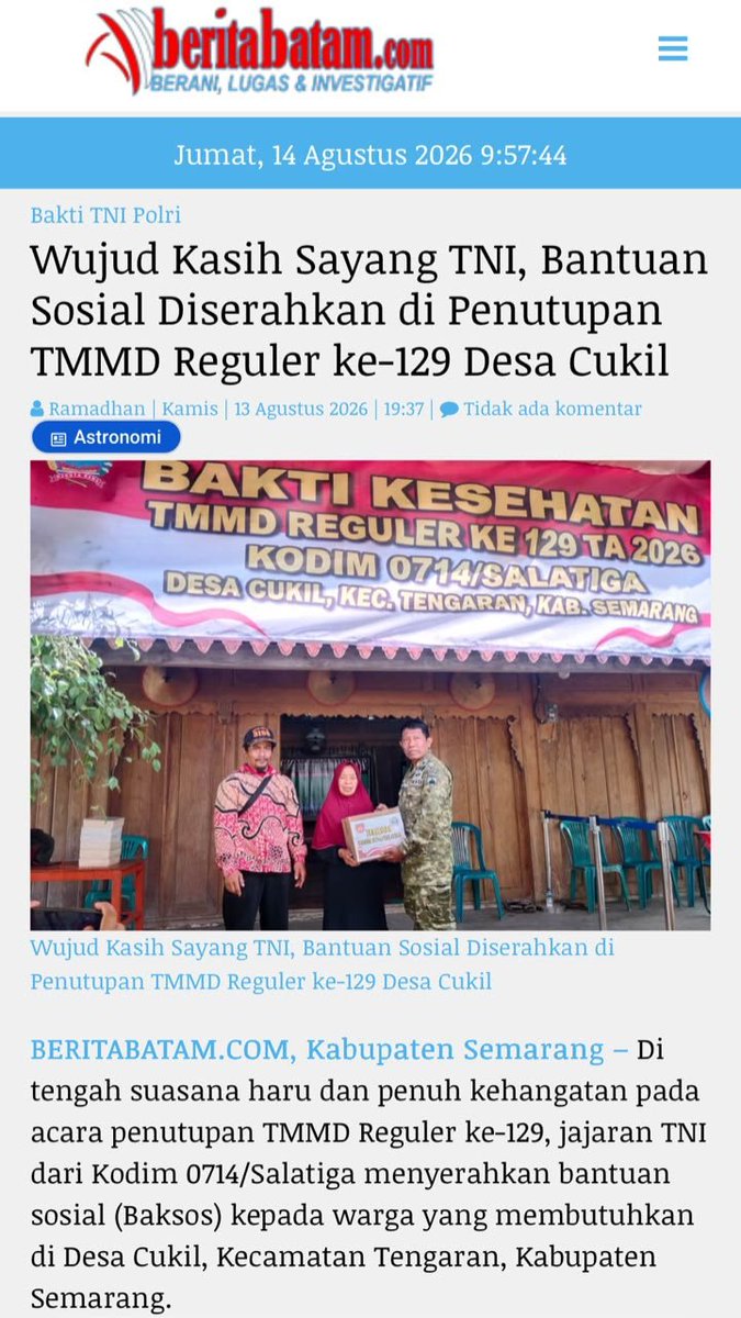 FelixEmery_'s tweet photo. Keterlibatan TNI selalu dibarengi semangat gotong royong bersinergi dengan tokoh adat, alim ulama, kaum muda, dan seluruh masyarakat.
Salurkan Hingga Pelosok https://t.co/dDMV9SPy2I