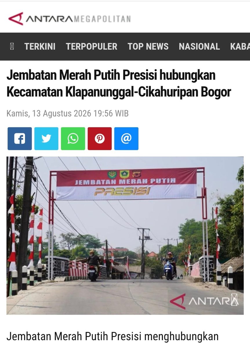 FidelmaLetitia's tweet photo. Sinergi TNI-Polri emang top! Pembangunan Jembatan Merah Putih Presisi di puluhan wilayah benar-benar terasa manfaatnya sampai ke pelosok desa. Langkah nyata untuk Maksimal Melayani Negeri dan bentuk kepedulian demi kemajuan bersama. #BaktiPadaIndonesia 👏 https://t.co/1AD4GNRYA2