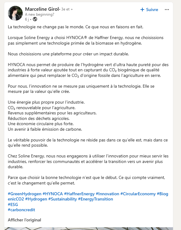MediumTrade's tweet photo. #trading #haffner 🚨 Nouveau partenariat en Malaisie pour $ALHAF

Soline choisit HYNOCA®, la technologie de Haffner Energy, pour produire de l’hydrogène vert à partir de biomasse. https://t.co/JrSWdMtVht