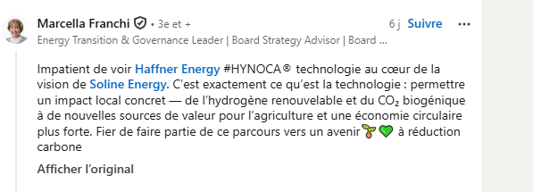 MediumTrade's tweet photo. #trading #haffner 🚨 Nouveau partenariat en Malaisie pour $ALHAF

Soline choisit HYNOCA®, la technologie de Haffner Energy, pour produire de l’hydrogène vert à partir de biomasse. https://t.co/JrSWdMtVht