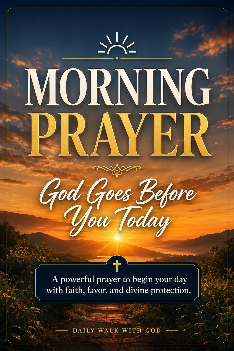 DailywalkwitGod's tweet photo. 🌅 MORNING PRAYER

A powerful prayer to begin your day with faith, favor, and divine protection.

God Goes Before You . 

Save this post and tag someone who needs it right now. https://t.co/UlDPNBWkTk