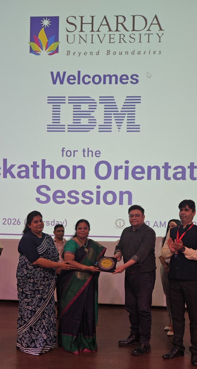 ShardaSSCSE's tweet photo. SSCSE, Sharda University, Greater Noida, successfully hosted an IBM Hackathon Orientation Session conducted by the IBM Hackathon Team, introducing students to AI challenges, IBM SkillsBuild, mentorship, team building, and innovation opportunities.

#SSCSE #ShardaUniversity #IBM https://t.co/S32QPe0YGM