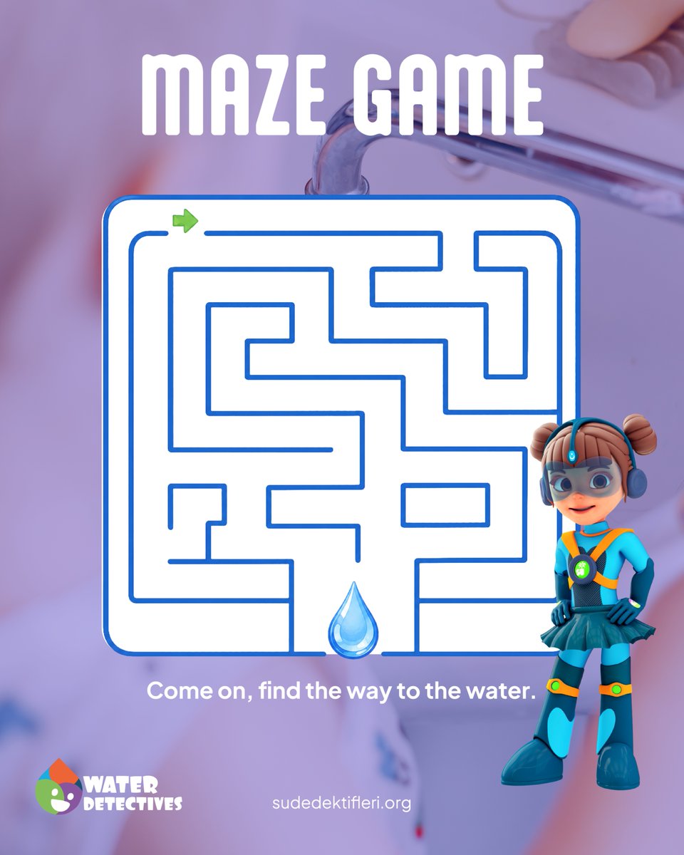 waterdetectives's tweet photo. 💧 WATER DETECTIVES MAZE GAME

Come on, little detectives! 🔍 Can you find the right path through the maze and reach the water drop?

Get ready to have fun, discover the value of water, and learn how to protect it! 💙

If you find the right path, let us know in the comments! 👇 https://t.co/EkIzKLs3bN