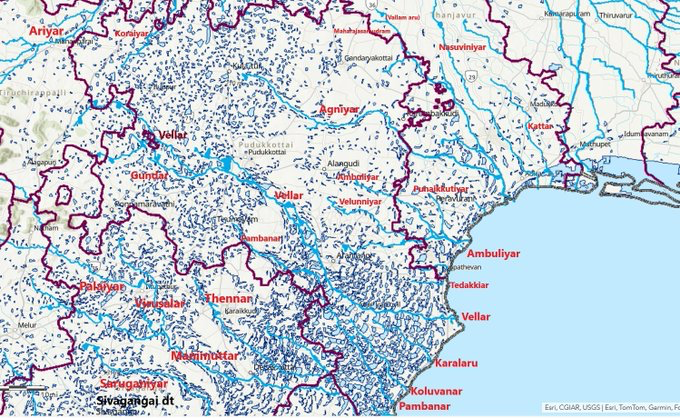 TNGeography's tweet photo. Tamil Nadu geography is different from KA or AP. Our geography is made for distributed water management, we need to invest on rainwater harvesting, groundwater recharge pits, lake &amp; canal renovation, Tiny dams(0.05 TMC) in hill streams, &amp; rejuvenate our hills (reforestation) 2/3 https://t.co/HRySwpJiSs