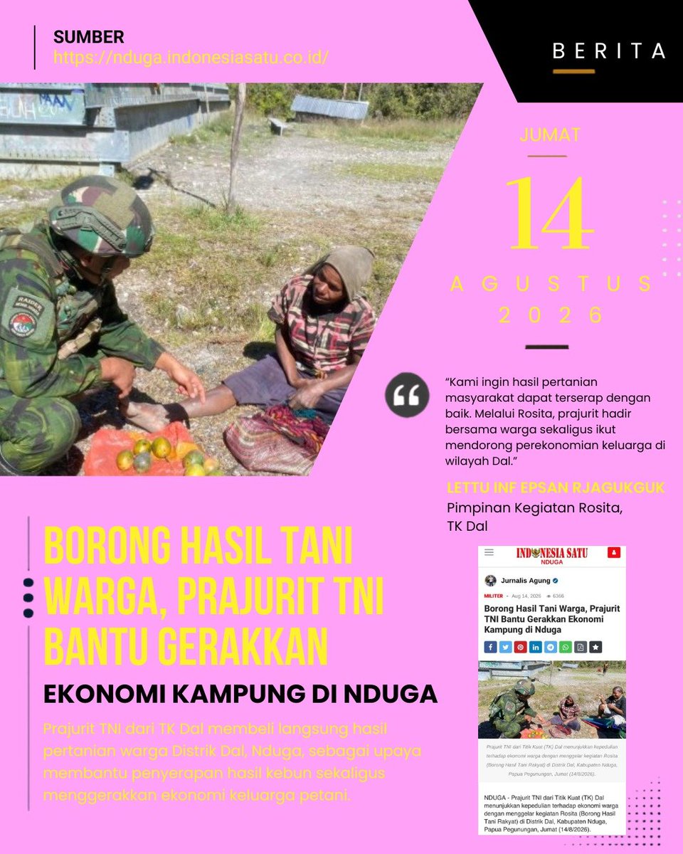 Arseniio_'s tweet photo. Tentara Nasional Indonesia berbakti secara ikhlas. Jarak hingga ribuan kilometer dan medan sulit justru menjadi dorongan untuk terus berbuat.
Salurkan Hingga Pelosok https://t.co/Ue6rGMEOhv