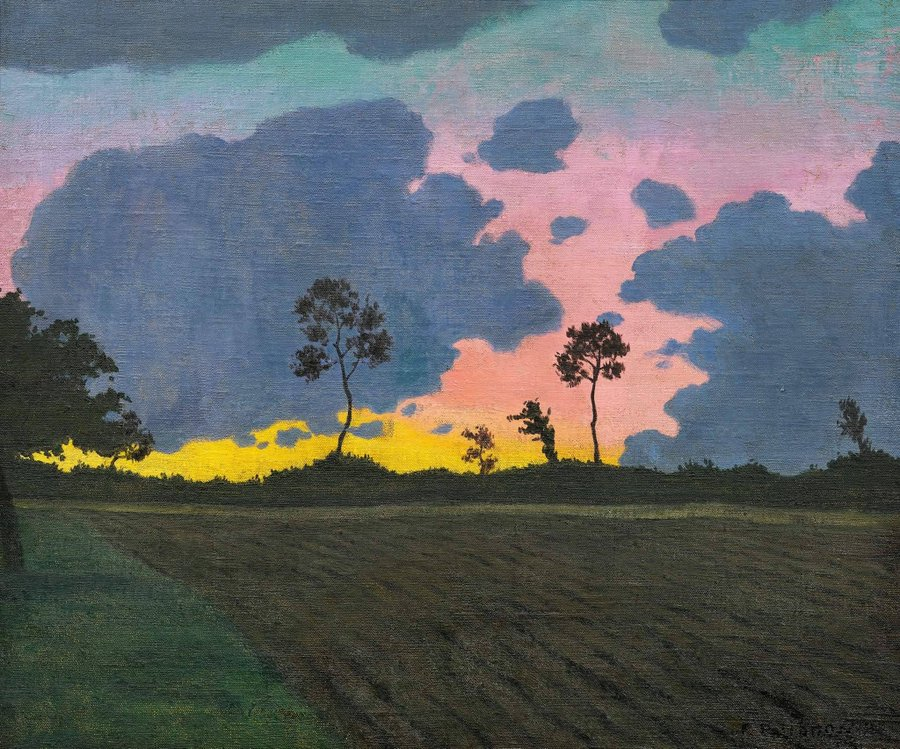 Yenisey5's tweet photo. .
Coucher de soleil, nuages bleus (Sunset, Blue Clouds), 1918

Félix Vallotton (1865 – 1925)
. https://t.co/41ltFyZBTi