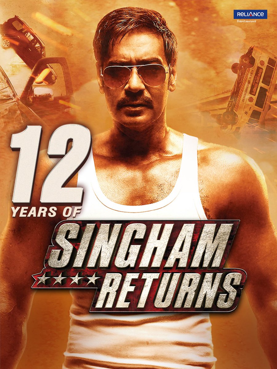 RelianceEnt's tweet photo. The return of the Supercop who is synonymous with honesty and bravery! Celebrating 12Years of #SinghamReturns.
#12YearsOfSinghamReturns

#RohitShetty @ajaydevgn #KareenaKapoorKhan @AnupamPKher #AmoleGupte @Shibasishsarkar @ADFFilms https://t.co/yR7tgeLlh7