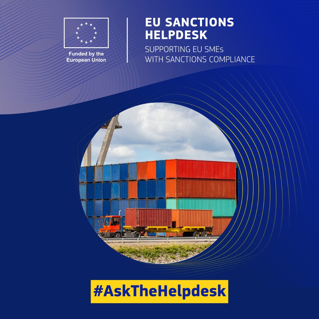 EEN_EU's tweet photo. ⏱️How quickly will your #SME get help?

📬All req\uests submitted to the 🇪🇺 Sanctions Helpdesk are acknowledged within 2 working days.

✅Simple queries: ~5 days
📚Complex ones (e.g. Russia, Iran): ~10 days

Get clear answers for your SME 🔗https://t.co/GI6RXgdCsb
#AskTheHelpdesk https://t.co/d10MOKMmkQ